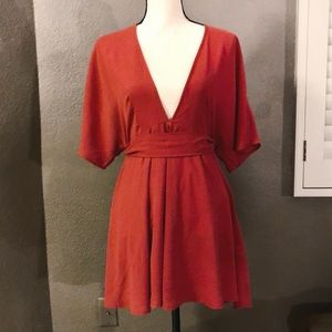 Backless Rusty orange backless mini dress